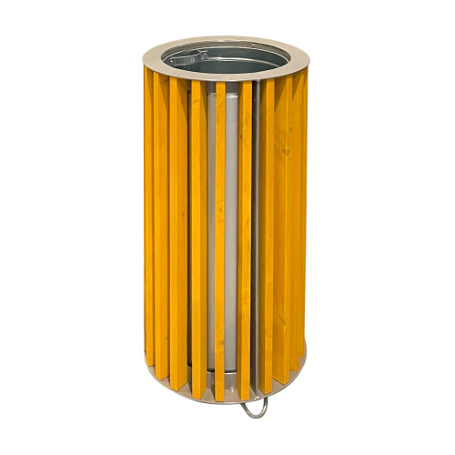 Exterior wooden round waste bin – 50 l