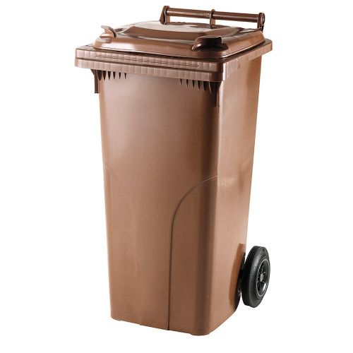 Plastic dust bin 140 l. - brown