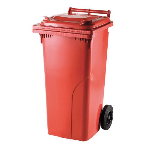 Plastic dust bin 140 l. - red