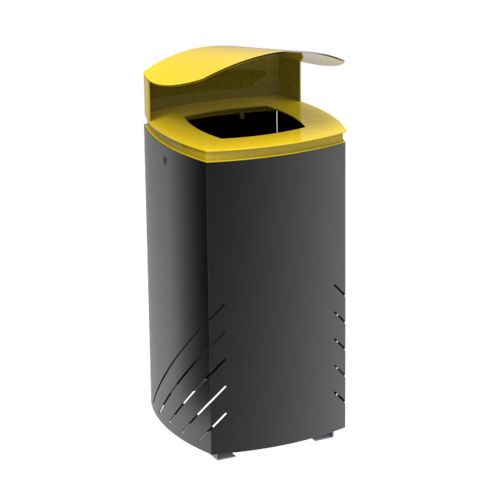 Outdoor waste bin MIELEK M - yellow lid