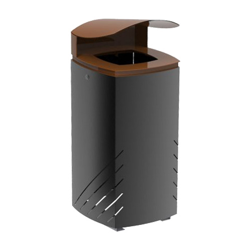 Outdoor waste bin MIELEK M - brown lid