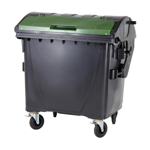 Plastic container 1100 litres - black and green V/V
