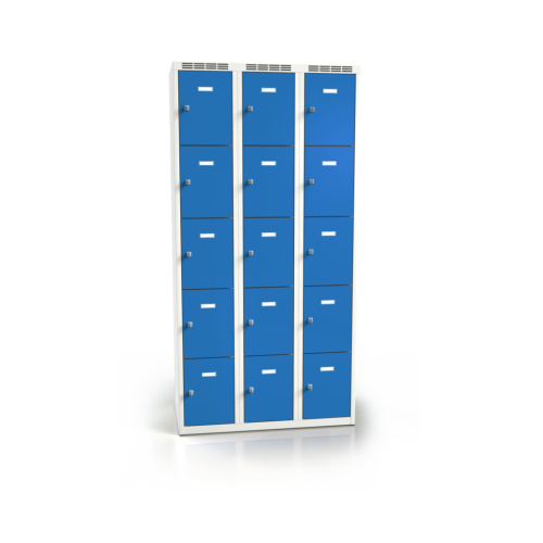 Wardrobe with 15 cases - greyish-blue