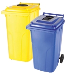 Sorted waste bins