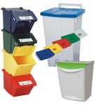 Sorted waste bins